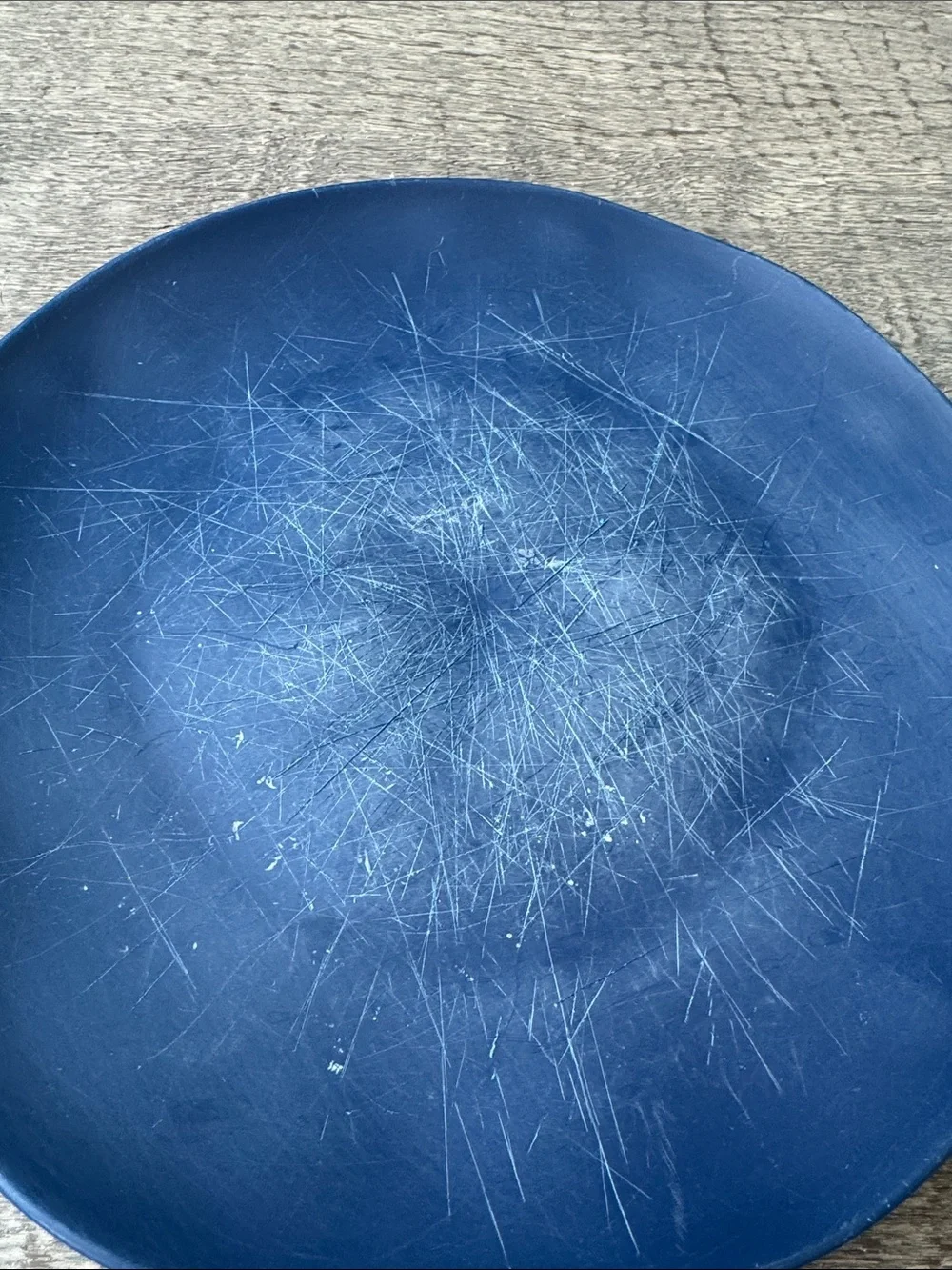 Set of 4 Colorful Heavy Duty Plastic Plates - Teal & Navy 10.5” round
